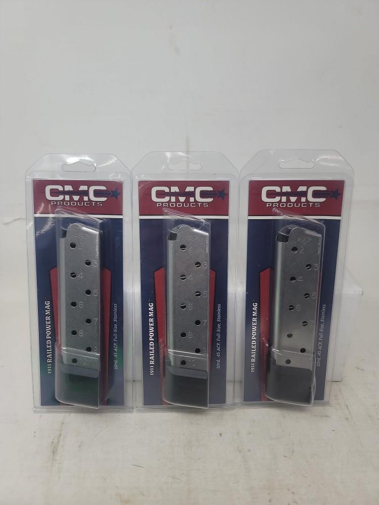 3-10 rnd Stainless CMC 45acp magazines