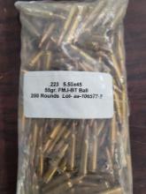 200 rnd bag 5.56x45 BT ball 55gr FMJ