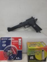 Crosman Air Pistol-8 CO2 cartridges & tin of .177 pellets