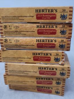 7-20 rnd box Herter's 223 Rem 62gr FMJ