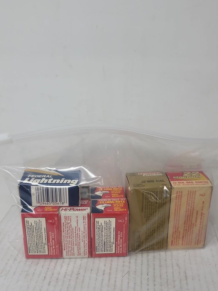 9 partial boxes assorted Federal 22lr ammo