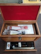 Gun cleaning box with contents
