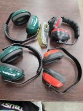 4 sets ear muffs & 1 pr safety glasses