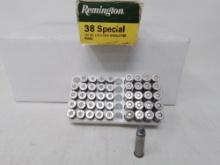 21 live rnds & 24 spent brass Remington 38spl