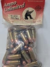 50 rnds Remanufactured 45 ACP 230gr FMJ