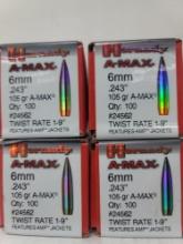 4-100 count Hornady A-Max 6mm 105gr bullets