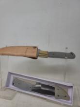 2 knife blanks (one has a "Sarge" sheath)