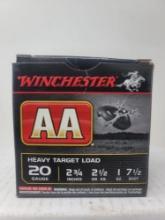 7 rnds Winchester 20ga AA Heavy Target Load 7 1/2 shot