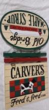 2 Hanging wood signs
