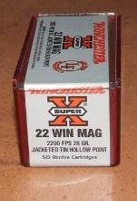 50 rounds Winchester 22 Win Magnum