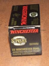 50 rounds Winchester Supreme 22 Win Magnum