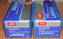 100 rounds CCI 45 Auto JHP