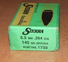 100 pcs Sierra 6.5 .264" Bullets