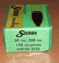100 pcs Sierra .30 caliber .308" Bullets