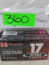 50 round box Hornady .17 Win Super Magnum