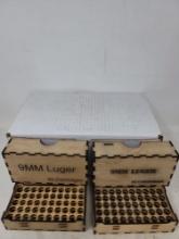 2 home made wooden ammo boxes (9mm Luger)