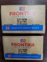 2-50 rnd box Hornady Frontier 223  55gr