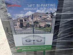 14' Bi-Parting Wrought Iron Gate (2 pcs)
