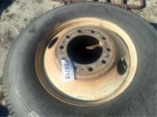 (4) 11R24.5 Tires on Steel Rims