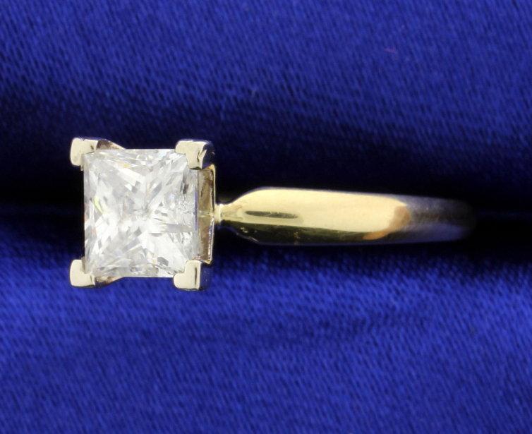 1.26 Carat Princess Cut Solitaire Engagement Ring