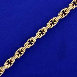 7 1/2 Inch Byzantine Link Bracelet In 14k Yellow Gold