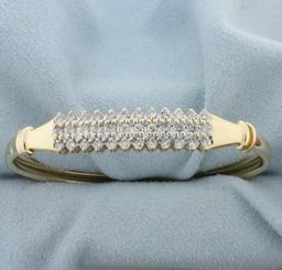 1ct Tw Diamond Bangle Bracelet For Small Wrist Or Child In 14k Yellow Gold