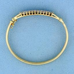 1ct Tw Diamond Bangle Bracelet For Small Wrist Or Child In 14k Yellow Gold