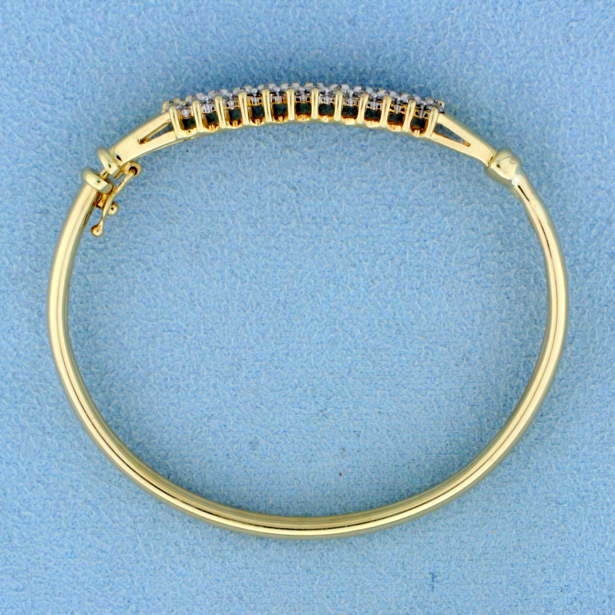 1ct Tw Diamond Bangle Bracelet For Small Wrist Or Child In 14k Yellow Gold