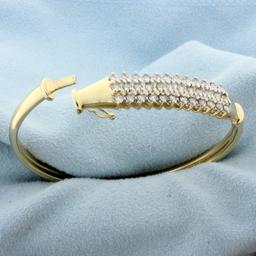 1ct Tw Diamond Bangle Bracelet For Small Wrist Or Child In 14k Yellow Gold