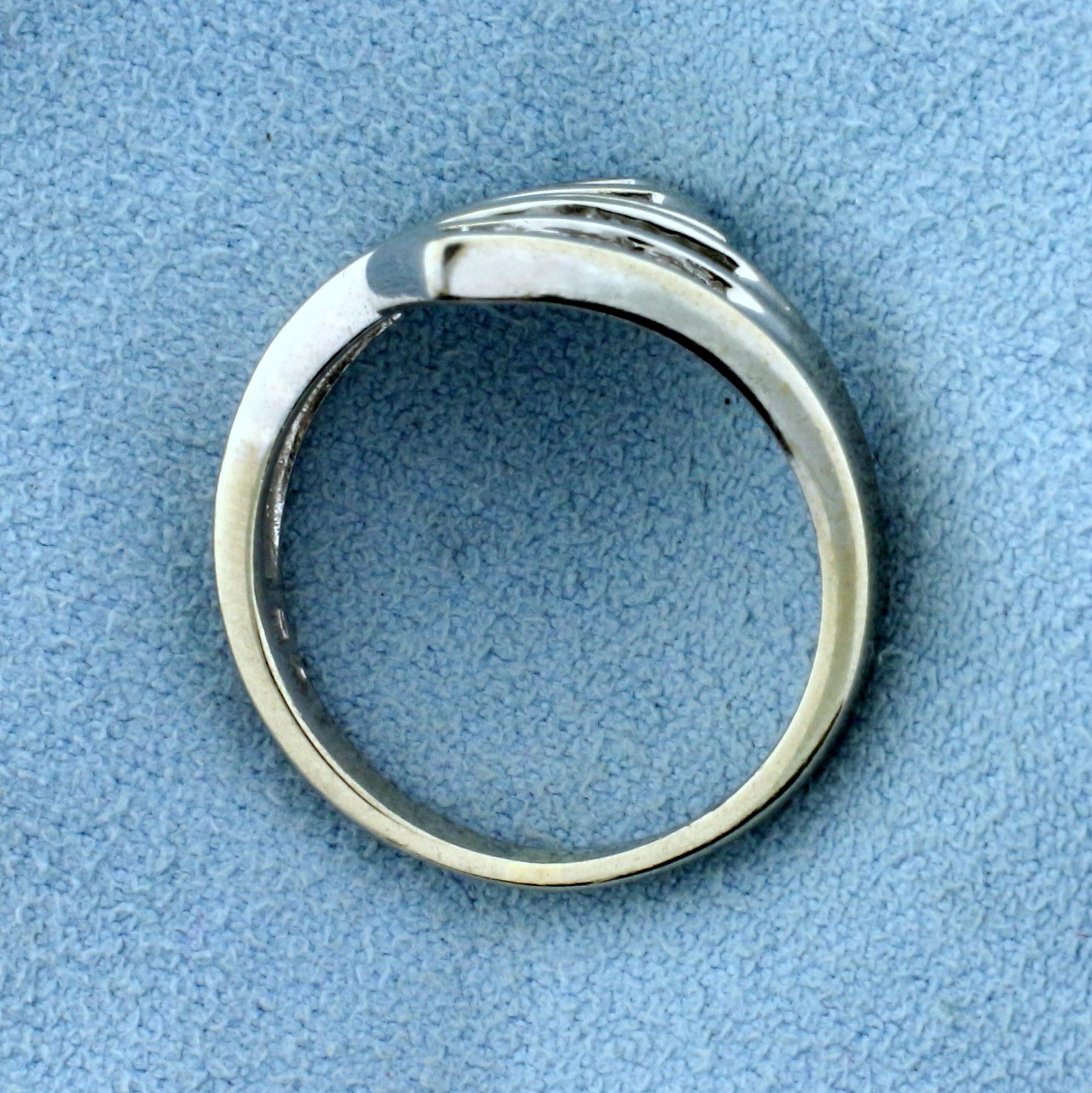 1ct Tw Diamond Baguette Bypass Ring In 10k White Gold