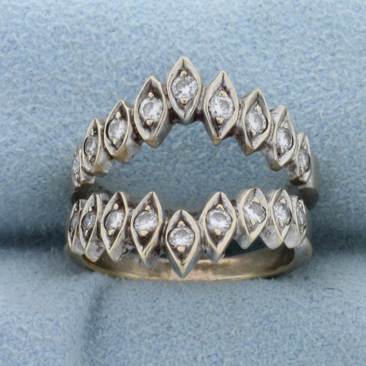 1/2ct Tw Diamond Ring Jacket In 14k White Gold