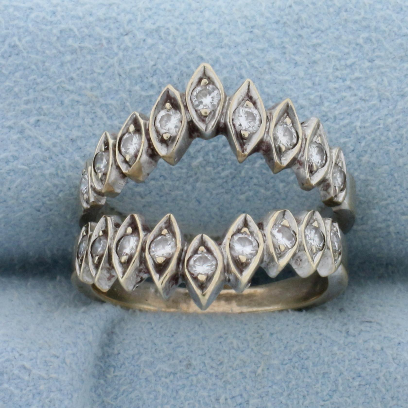 1/2ct Tw Diamond Ring Jacket In 14k White Gold