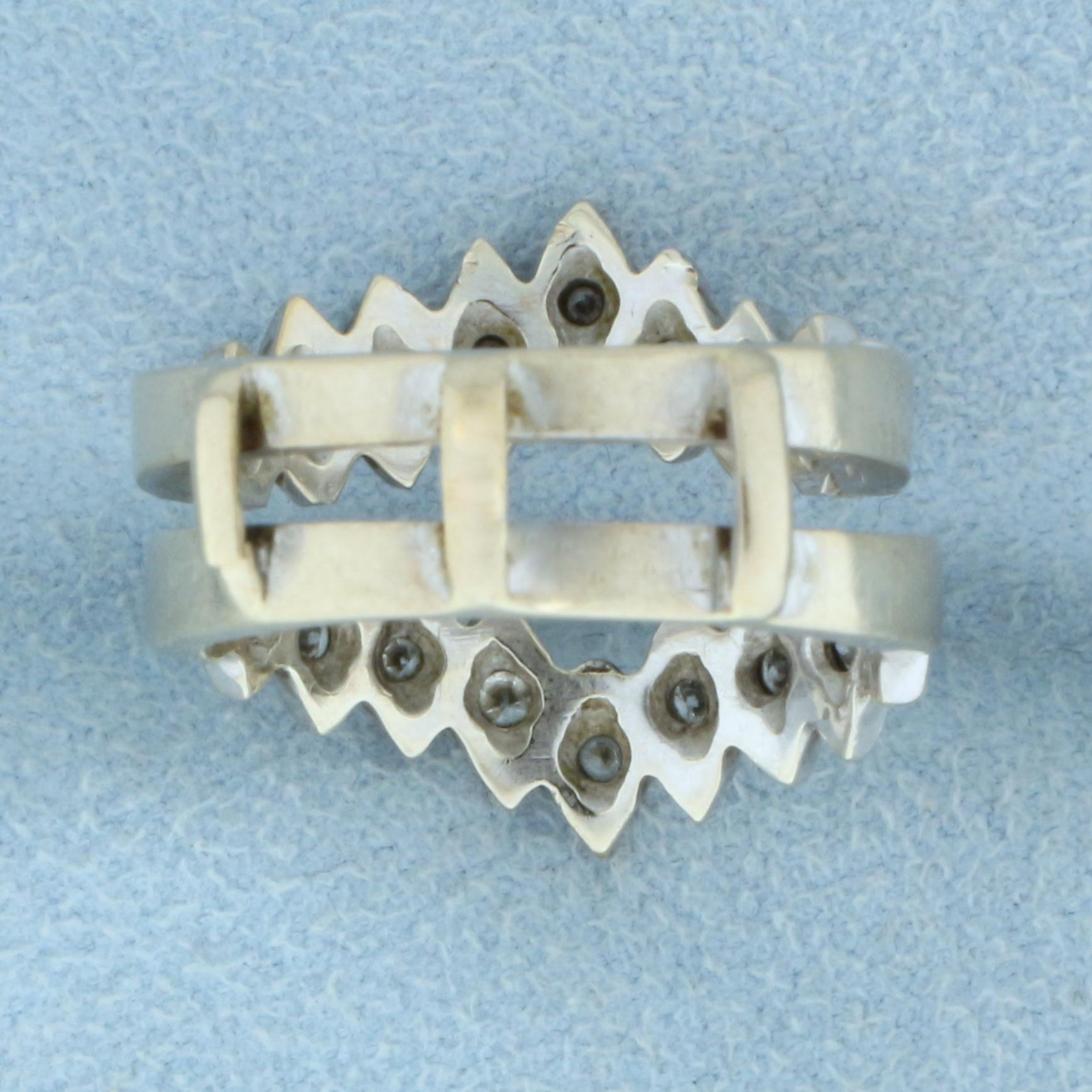1/2ct Tw Diamond Ring Jacket In 14k White Gold