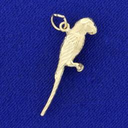 Parakeet 3-d Charm Or Pendant In 14k Yellow Gold