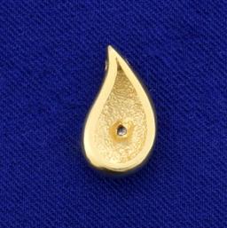 Diamond Teardrop Pendant In 14k Yellow Gold