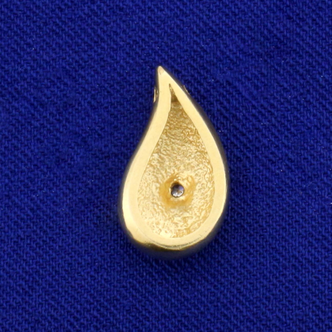 Diamond Teardrop Pendant In 14k Yellow Gold