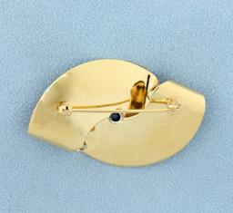 1/2ct Tw Sapphire Pin In 14k Yellow Gold