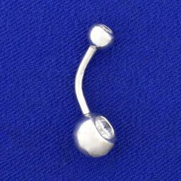 1/2ct Tw Diamond Belly Button Ring In 14k White Gold