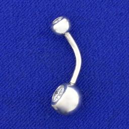 1/2ct Tw Diamond Belly Button Ring In 14k White Gold