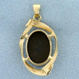 Natural Aaa Quality Ammolite Pendant In 18k Yellow Gold
