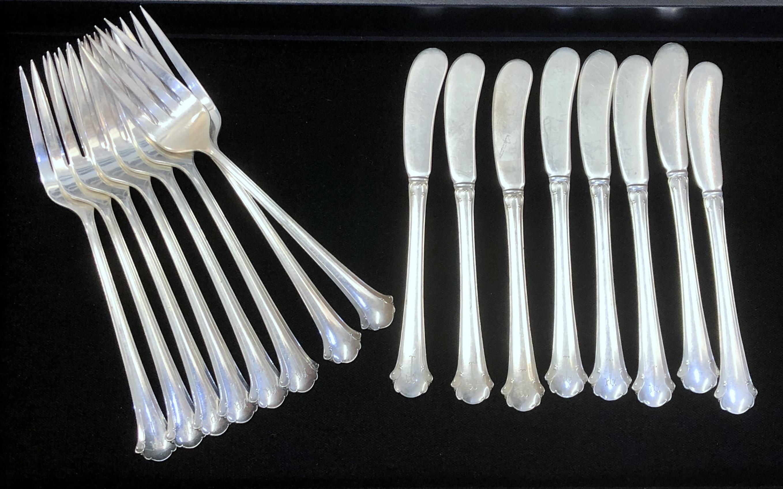 51 Piece Set Towle Chippendale Sterling Silver Flatware Set
