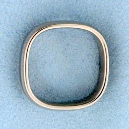 Unique Square Shaped Band Ring In 18k White Gold