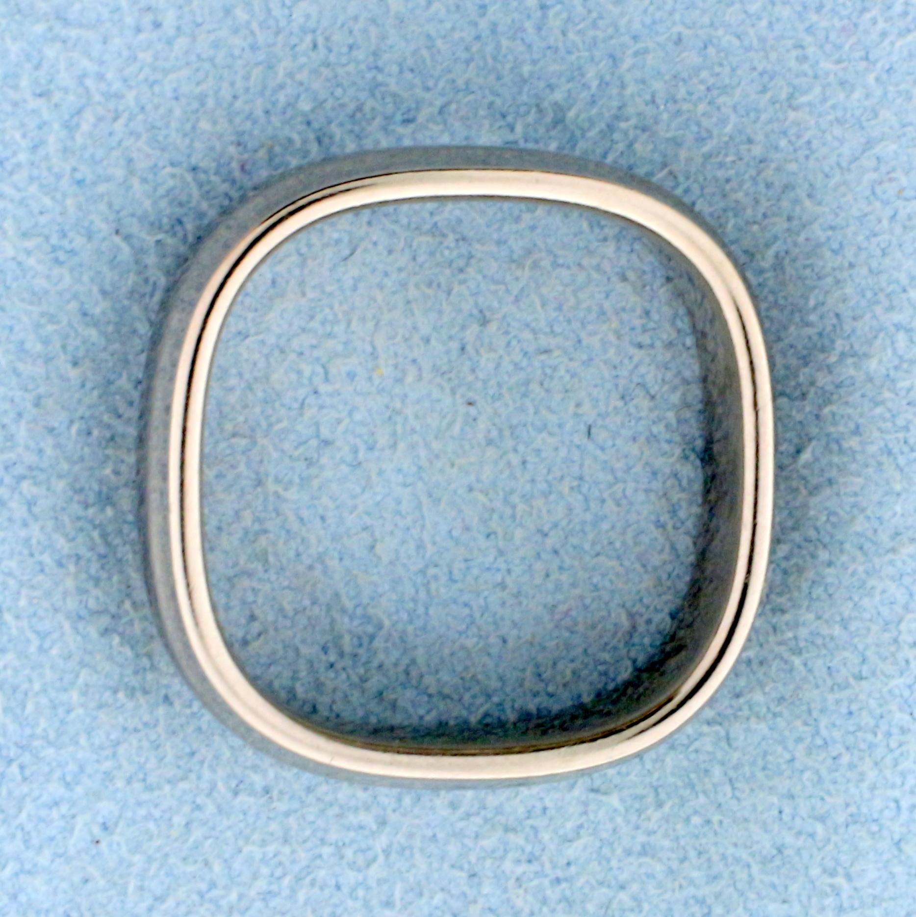 Unique Square Shaped Band Ring In 18k White Gold