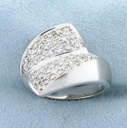 1/2ct Tw Diamond Bypass Style Ring In 14k White Gold