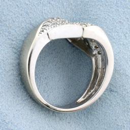 1/2ct Tw Diamond Bypass Style Ring In 14k White Gold