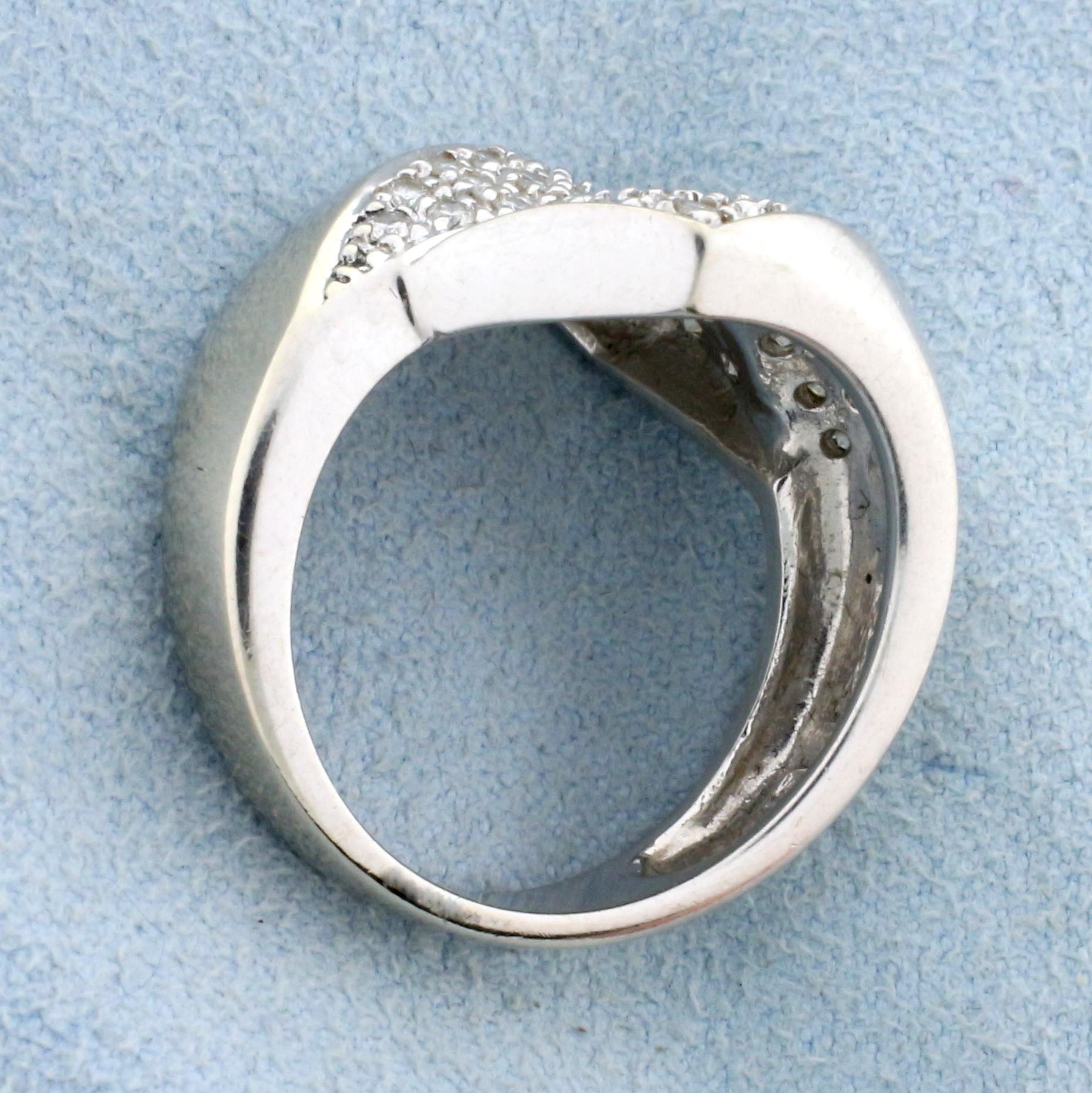 1/2ct Tw Diamond Bypass Style Ring In 14k White Gold