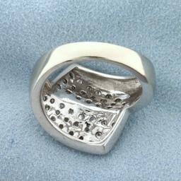 1/2ct Tw Diamond Bypass Style Ring In 14k White Gold
