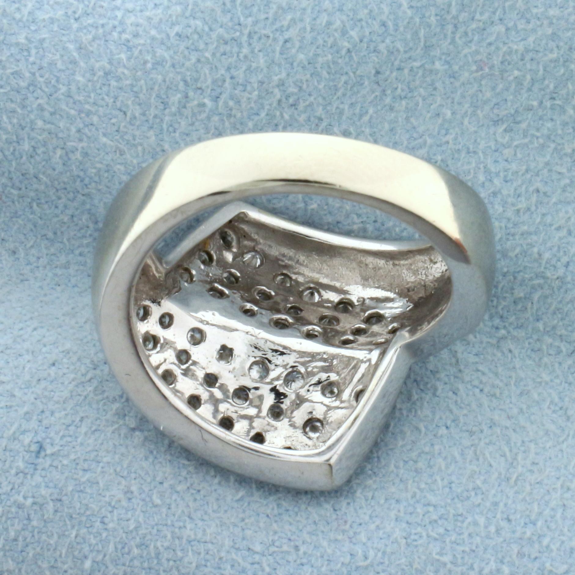 1/2ct Tw Diamond Bypass Style Ring In 14k White Gold