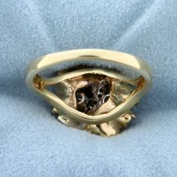 Designer 1/3ct Tw Diamond Ring In 14k Yellow And White Gold