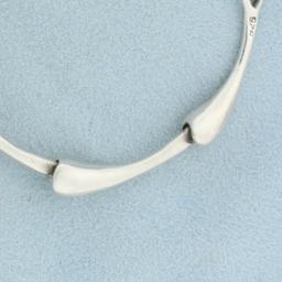 Designer Abstract Link Bracelet In Sterling Silver